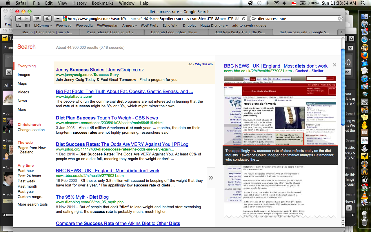 Diet success rate Google results for 'diet success rate'